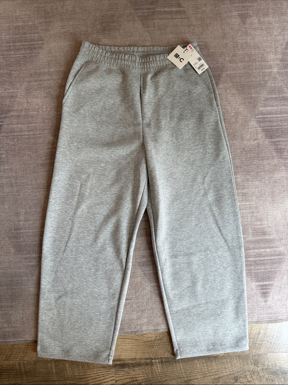 UNIQLO : C | Sweat Wide Pants Gray Wide Leg Streetwear Size Large NWT